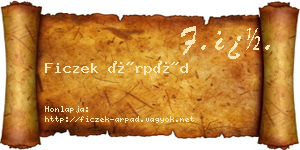 Ficzek Árpád névjegykártya