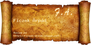 Ficzek Árpád névjegykártya